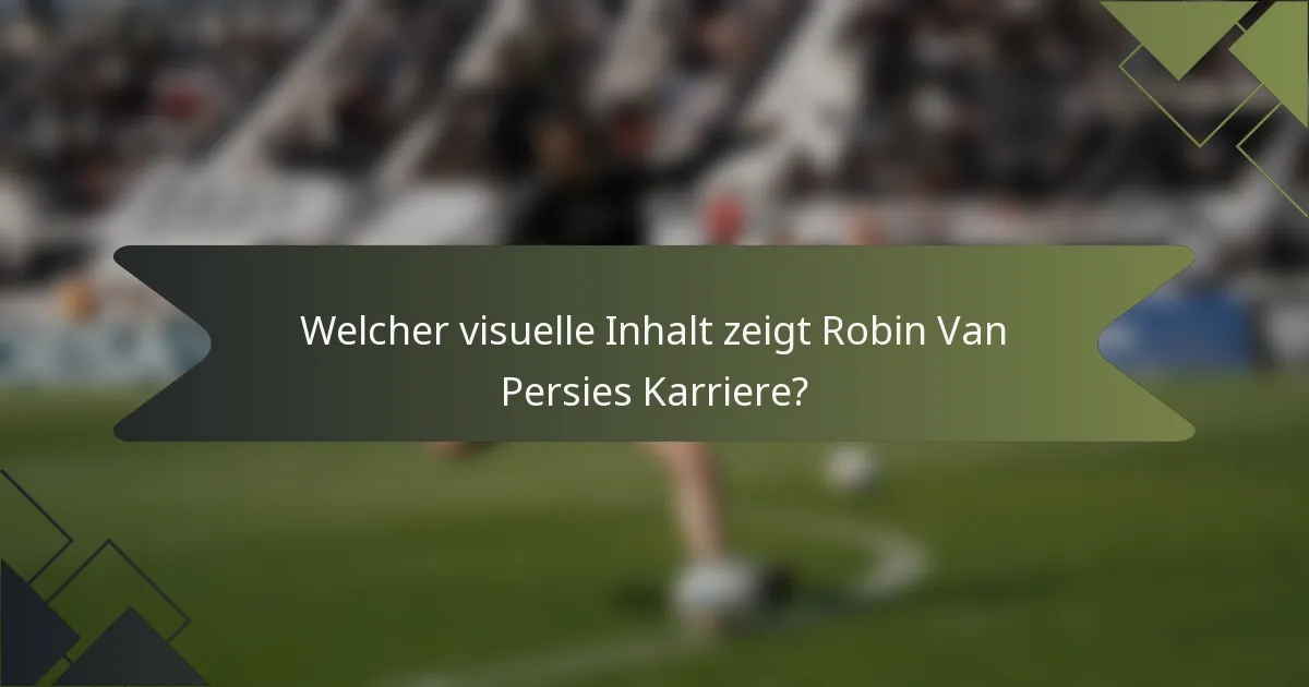 Welcher visuelle Inhalt zeigt Robin Van Persies Karriere?
